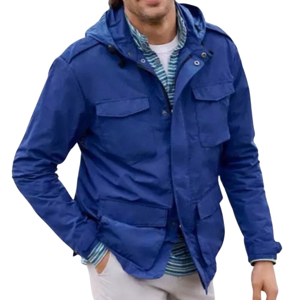 Johnnie O Doherty Royal Blue Full Zip Field Hoodie Jacket Size Large MSRP $298